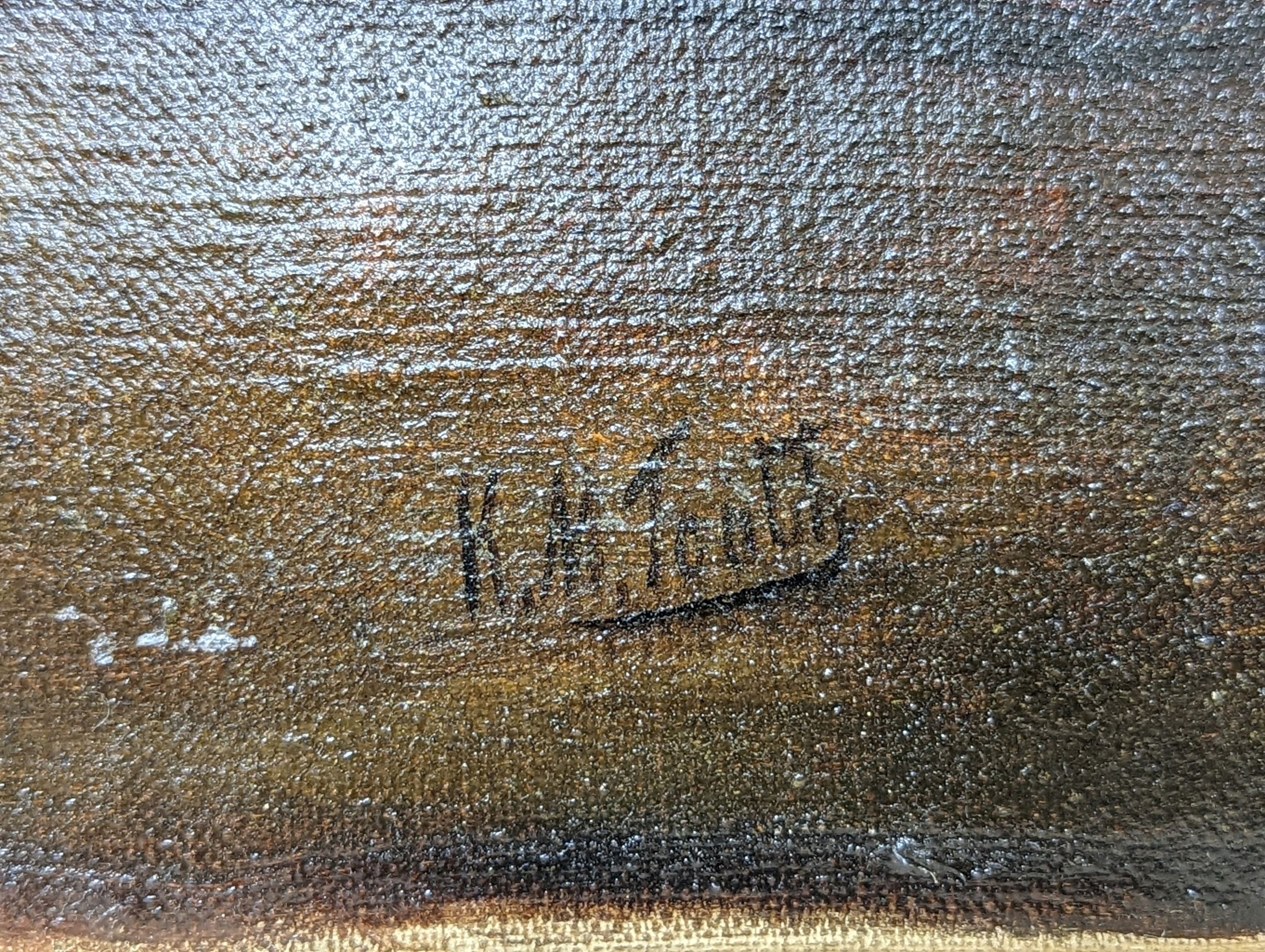 H M Tooth (19th C.), oil on canvas, Crying woman, signed, 47 x 33cm, unframed